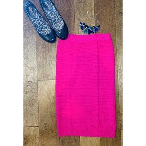 papaya hot pink bodycon stretch pencil skirt